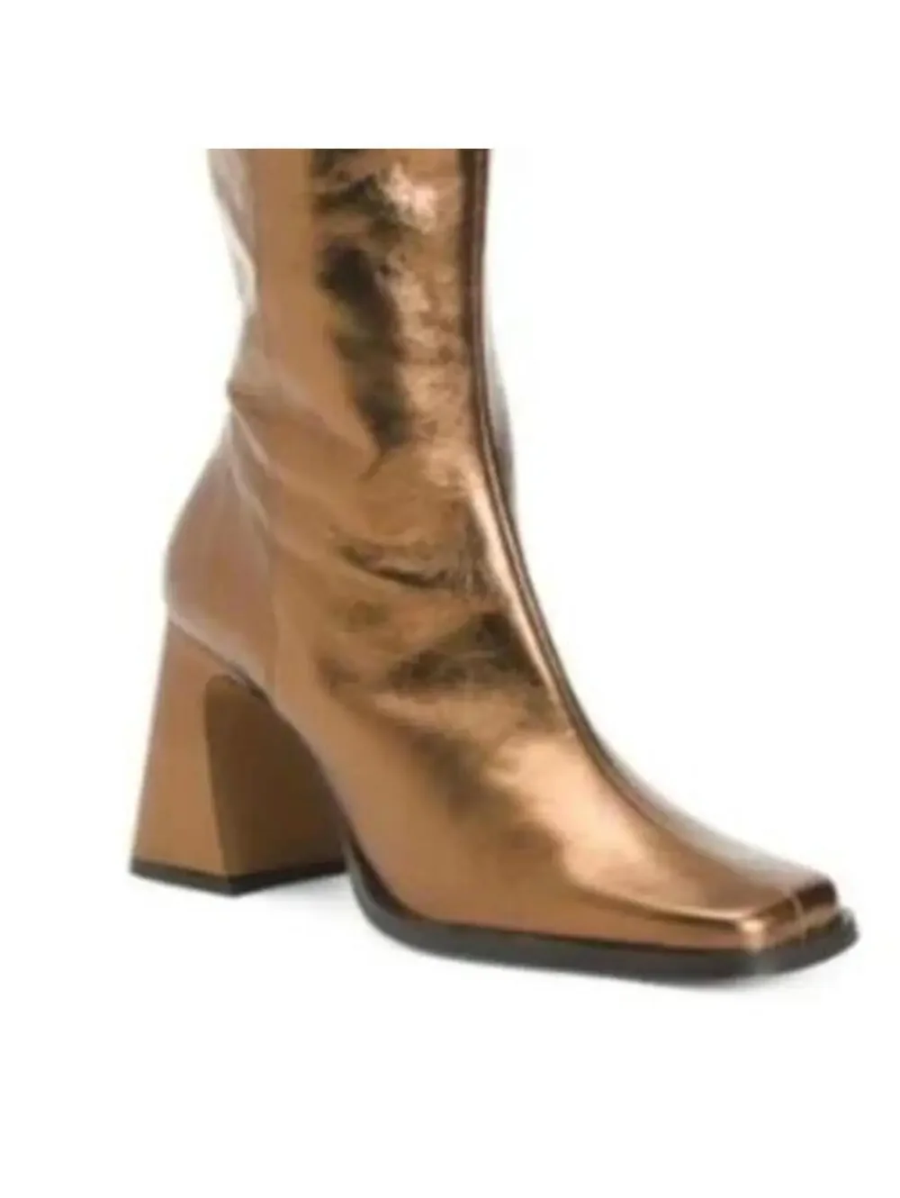 ANA PALMA Made In Spain Leather bronze Metallic High Shaft Boots 10